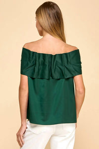 TCEC Bianca Off-shoulder Top in green - women's sweater - view 5