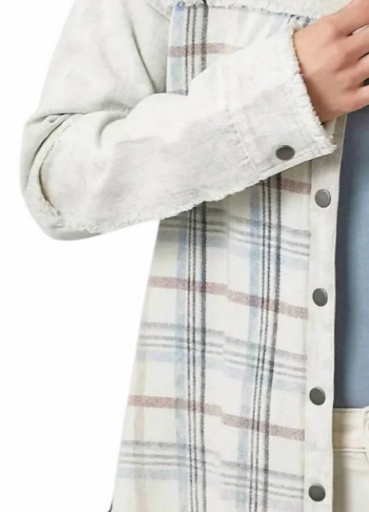 Mystree - Washed Plaid Mix Jacket