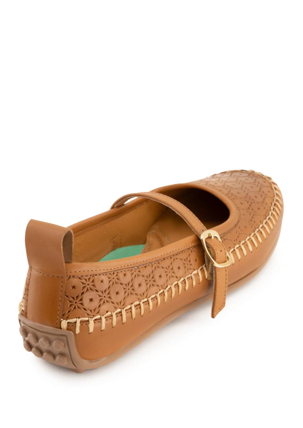 Andrea Women's Mary Jane Flat Shoes in honey - women's flats - detail view