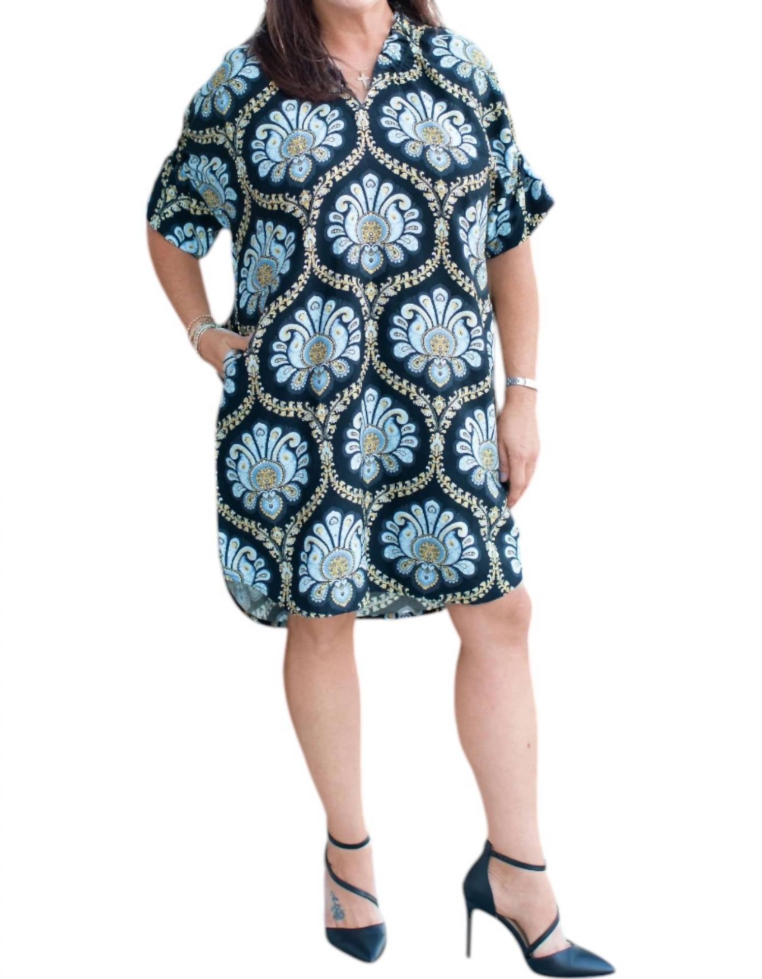 Isle - Print Ruffle V-Neck Dress