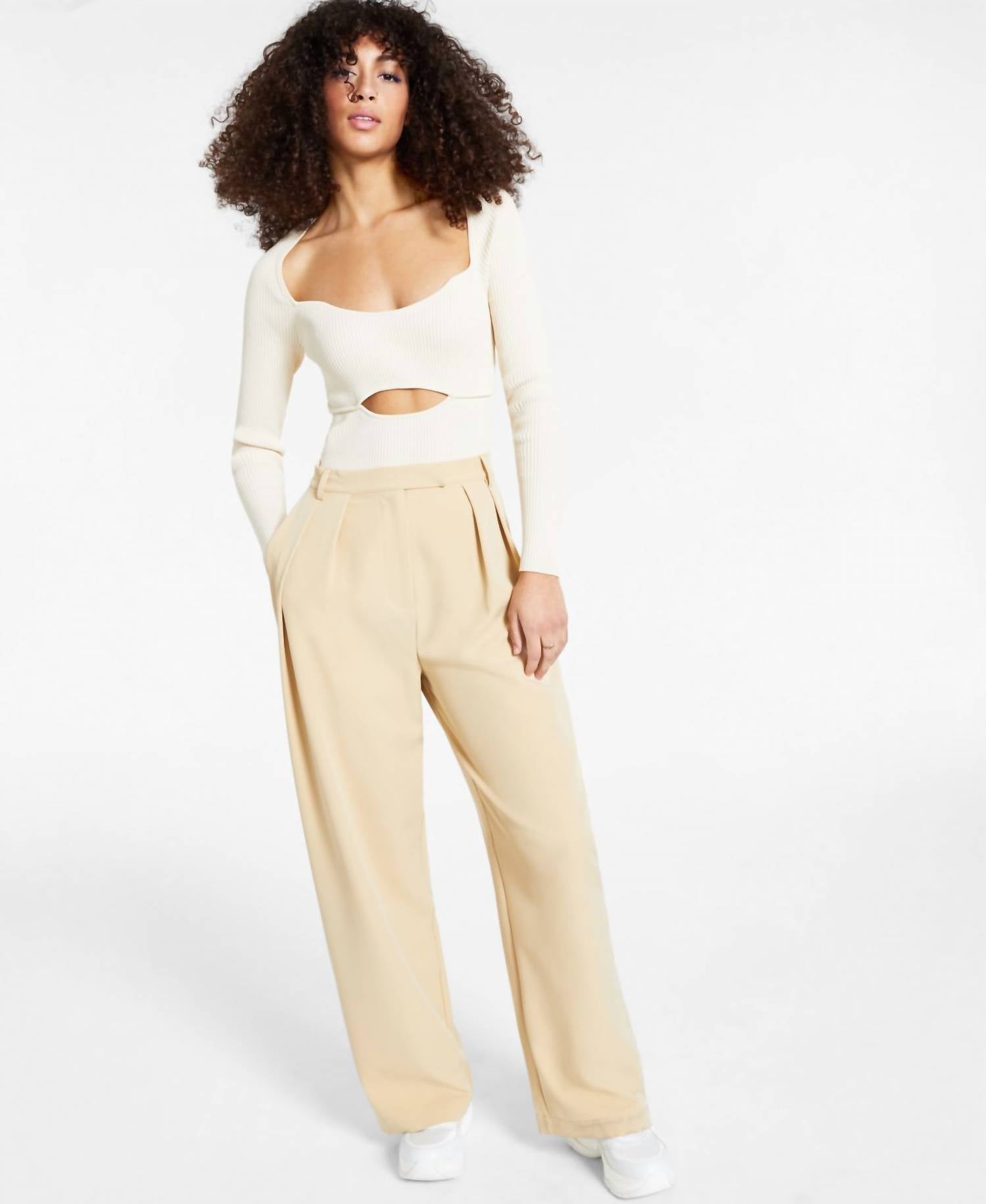 Leyden - Ribbed Cutout Bodysuit