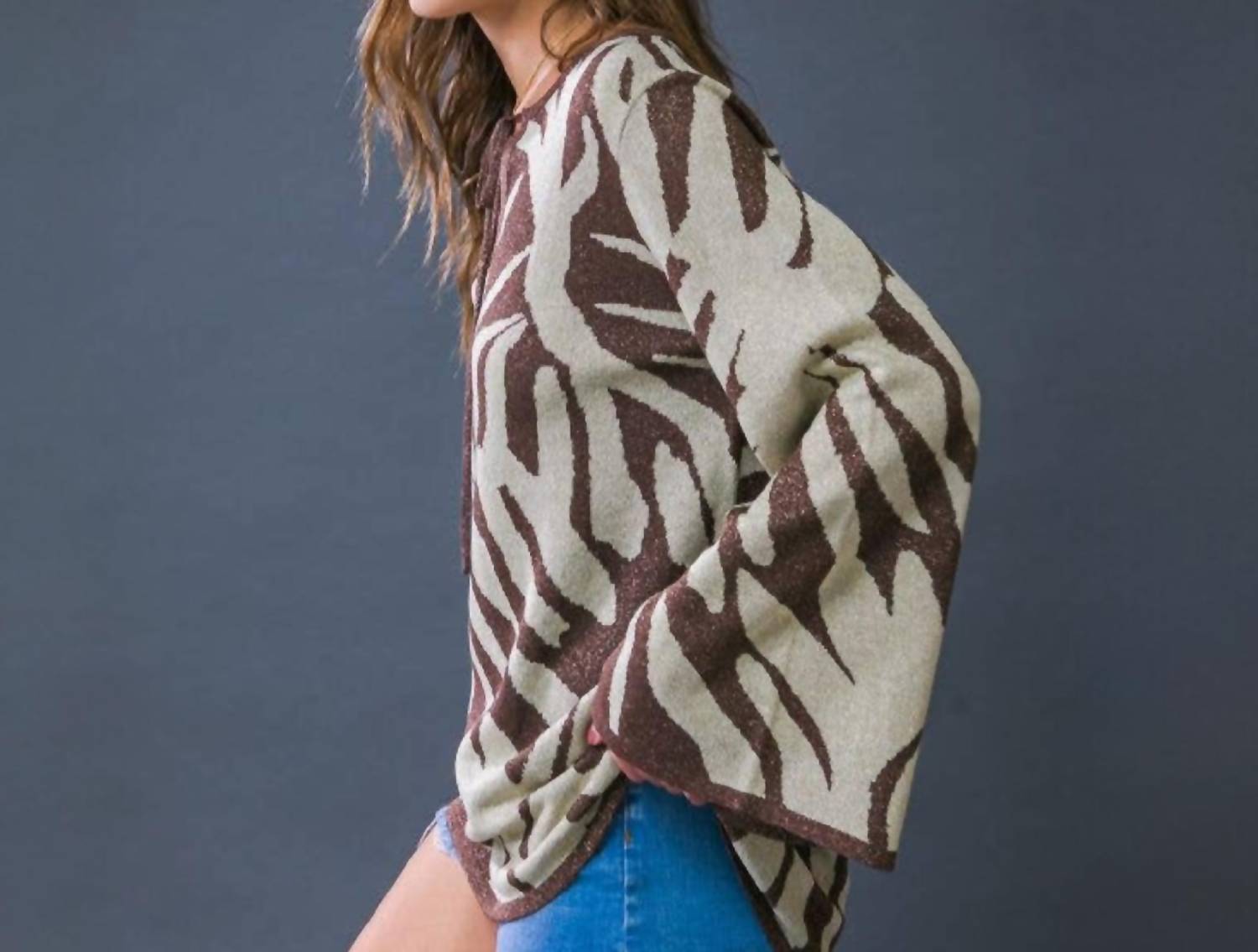 Flying Tomato - Metallic Sweater Top