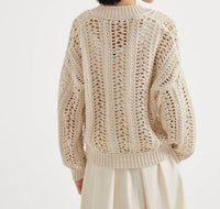 Brunello Cucinelli - Long Sleeve Open Weave Cardigan