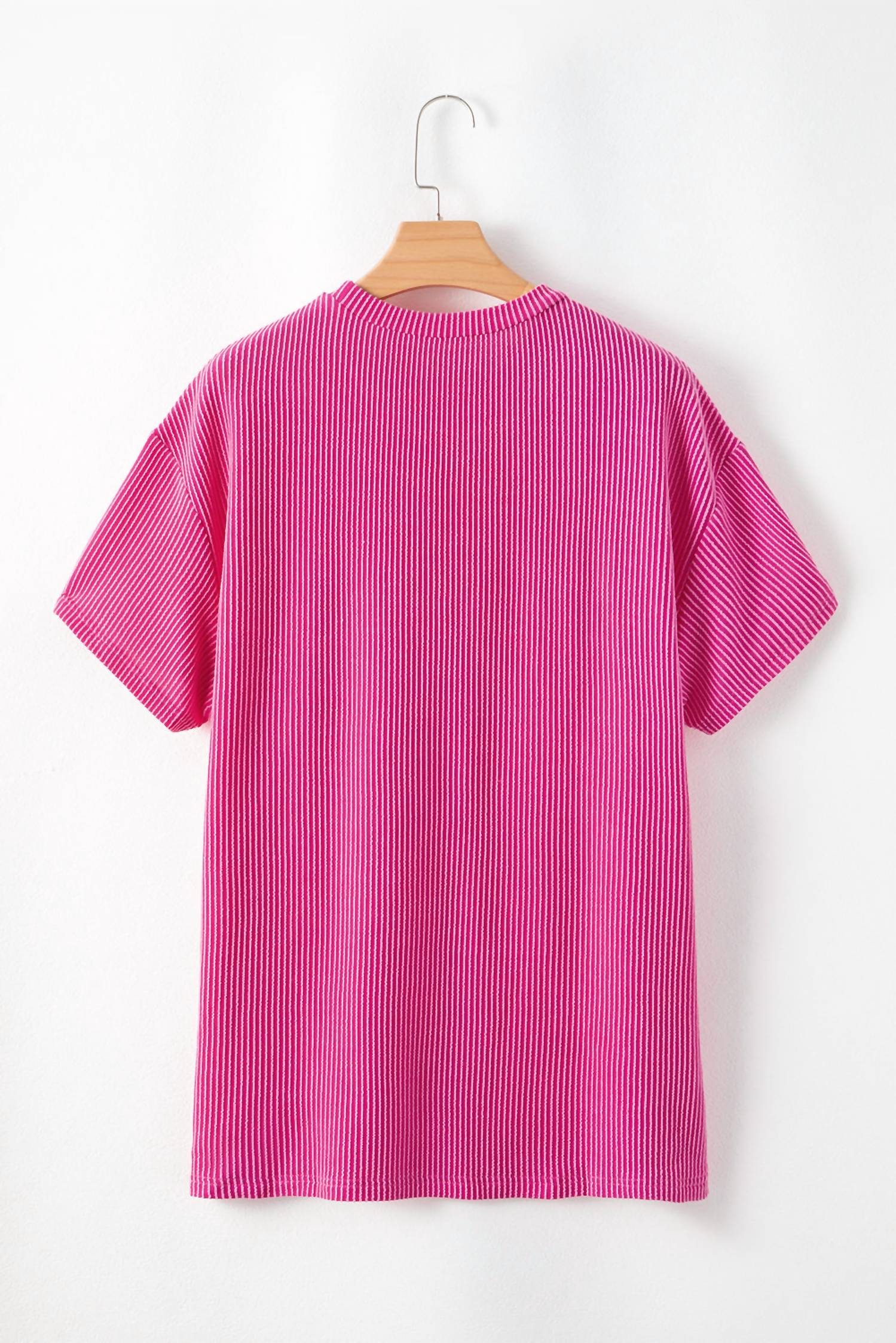 Shewin - Crinkle Corded Loose Fit Top