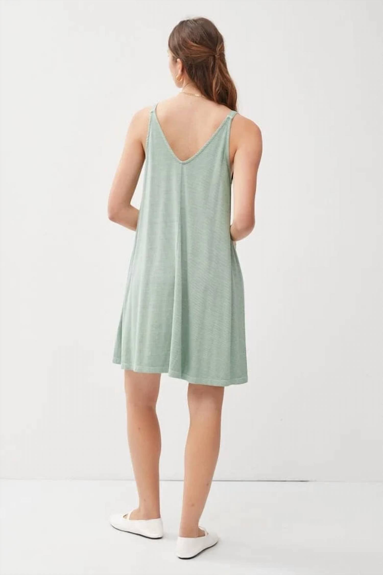 Be Cool - Ribbed V-neck Knit Mini Dress