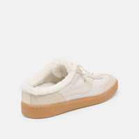 Dolce Vita Women's Notice Slide Plush Sneakers in off white - women's sneaker - detail view