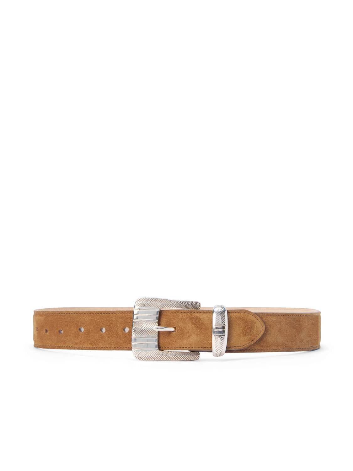 L'Agence - Women's Aya Western Suede Engraved Belt