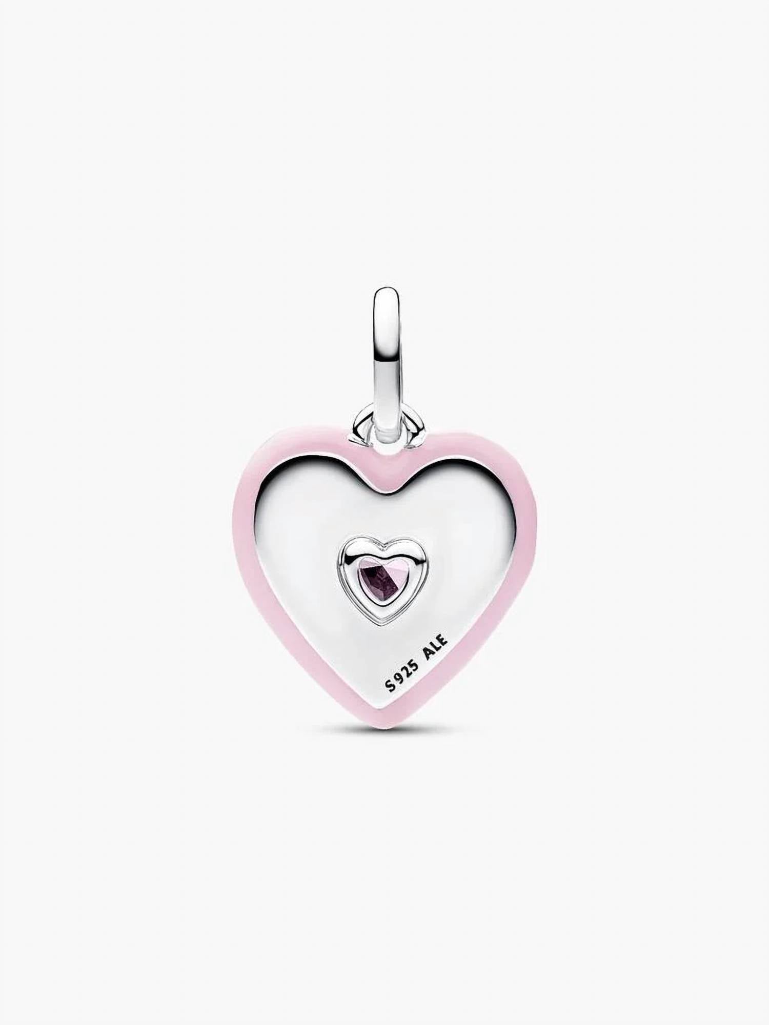Pandora Heart Medallion Charm in silver - women's jewelry - alternate view