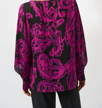 Joseph Ribkoff - Paisley Print Georgette Long Sleeves Top