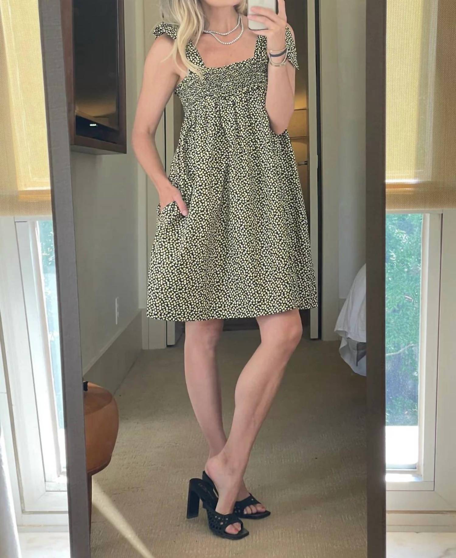 Buru - Lemon Tie Strap Dress