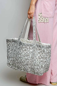 Pol - Women's Hand Block-printed Quilted Floral Tote Bag