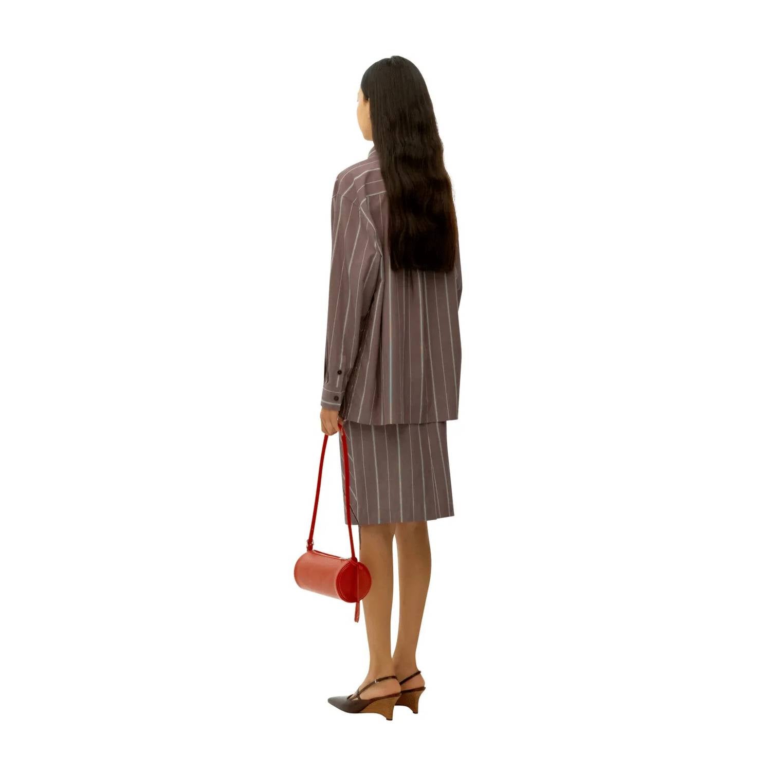 Umber Postpast - Striped Binding Detail Shirt