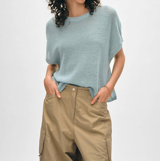 White + Warren - Linen Ribbed Easy Tee