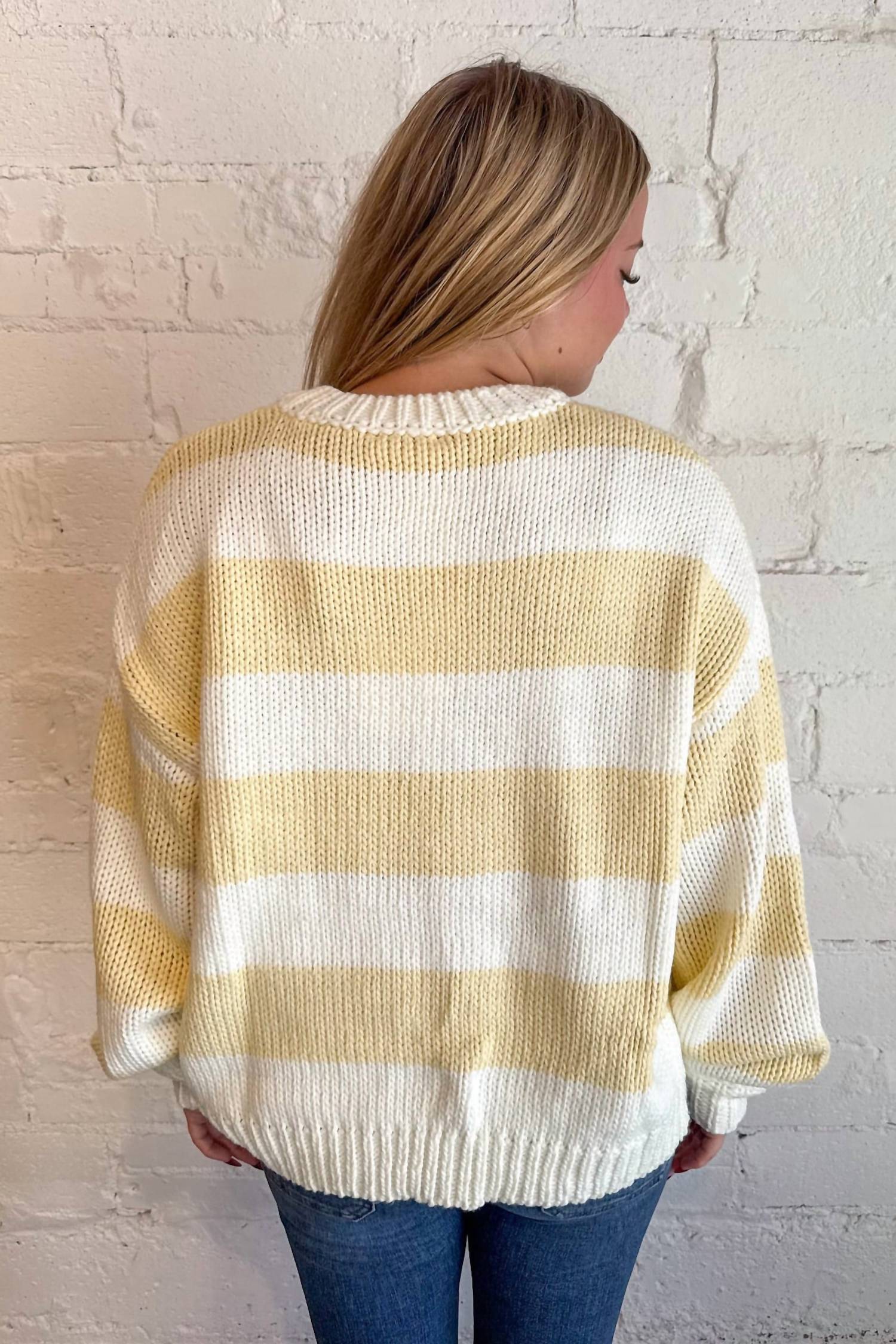 Le Lis - Butter Stripe Chunky Knit Sweater