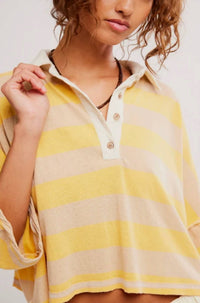 Free People - Auggie Oversized Polo Tee