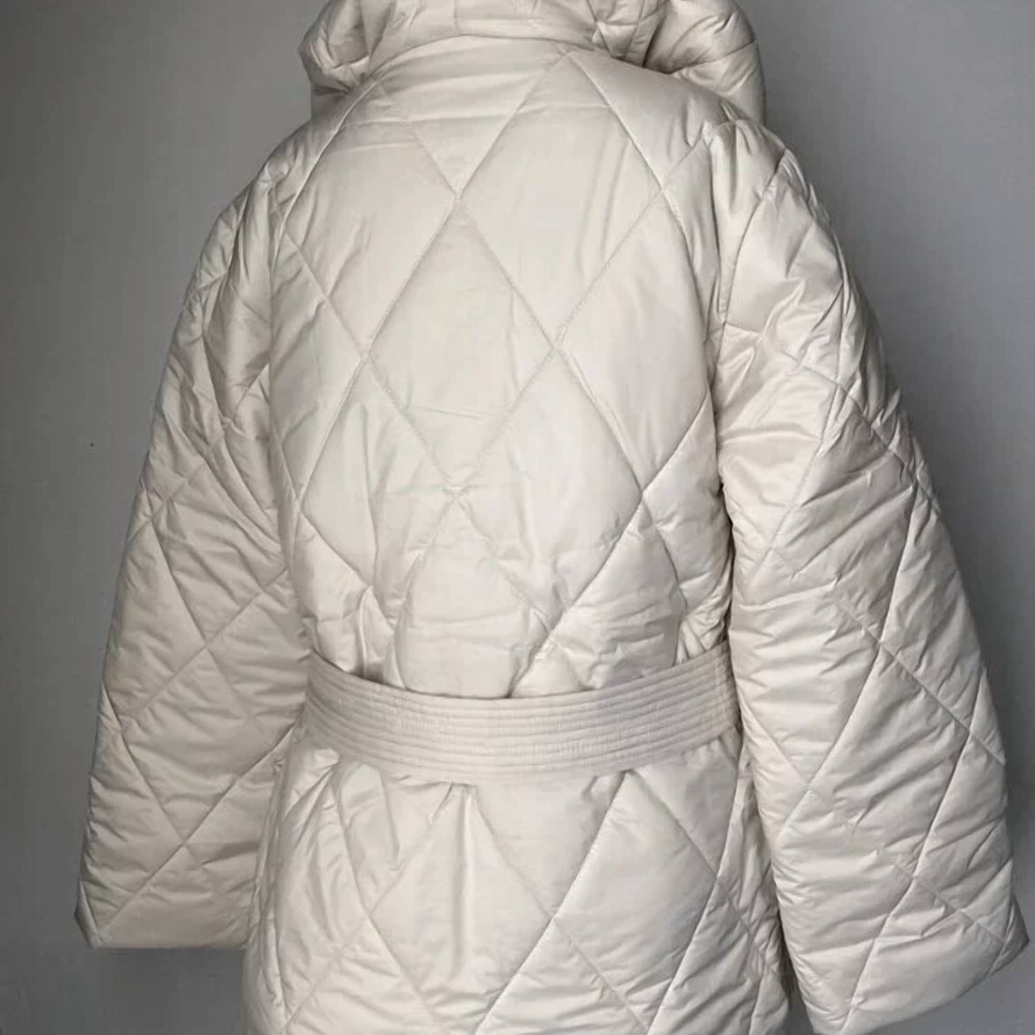 Lilla P Women’s Quilted Hooded Belted Puffer Coat in opal beige - women's jacket - view 4