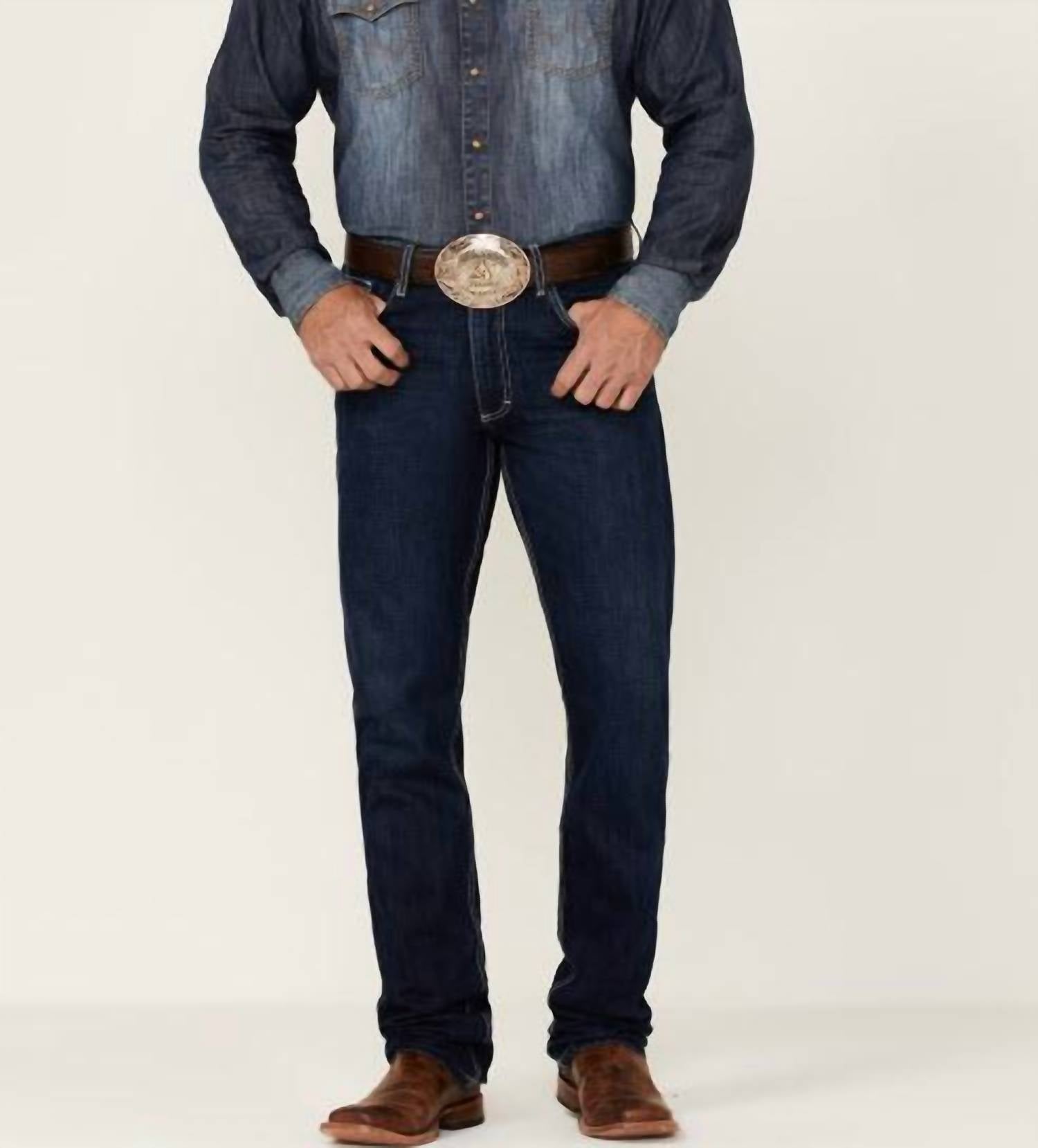 Kimes Ranch Men's Thomas Low Rise Straight Leg Jean in dark blue - men's jeans