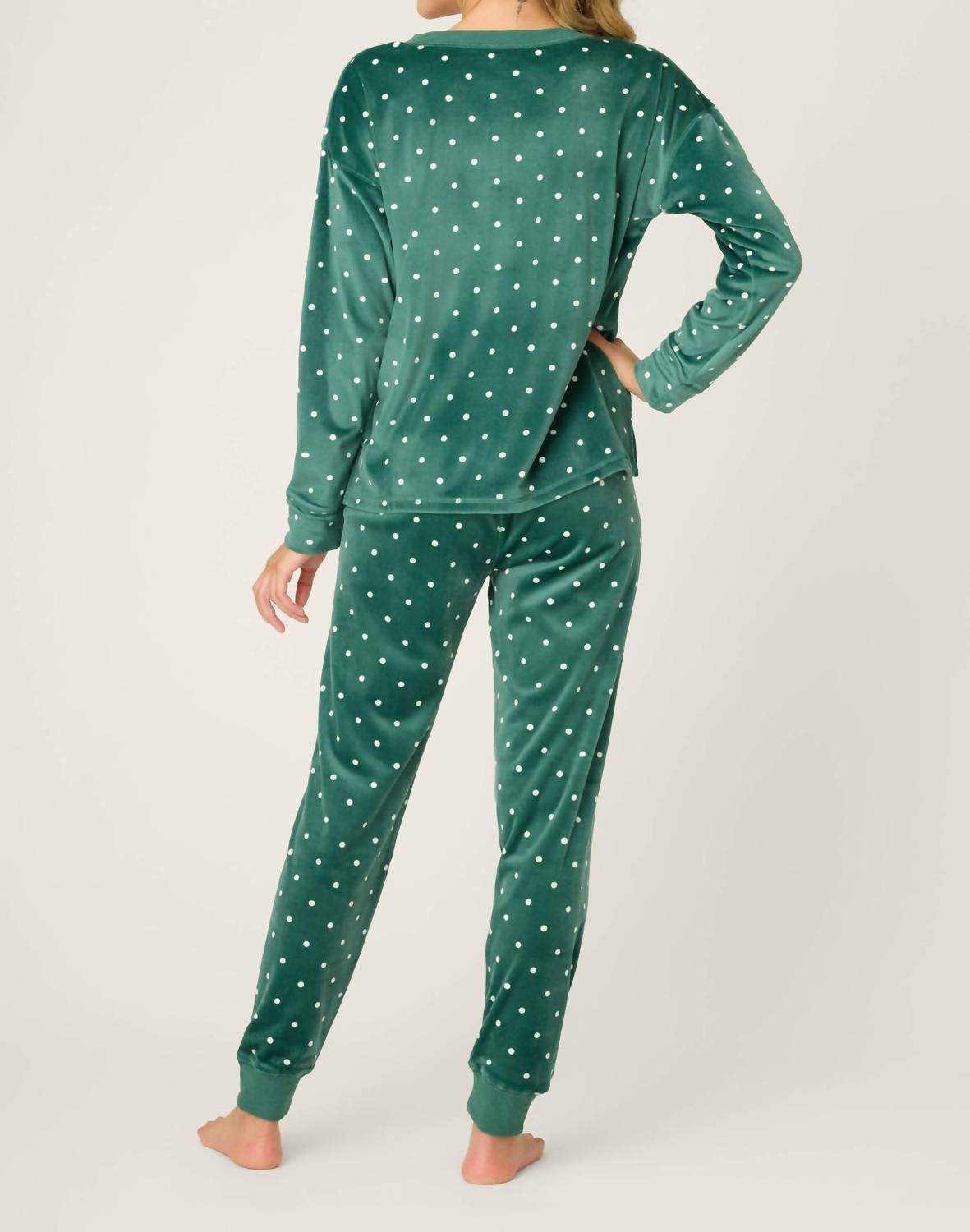 PJ Salvage Let's Get Toasty Pajama Pants in green - women's pants - detail view