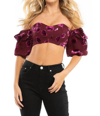 For Love & Lemons - Sophie Velvet Floral Top