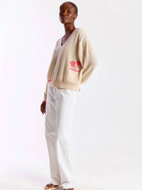 Brodie Cashmere - Palm Pocket V-neck Lace Sweater