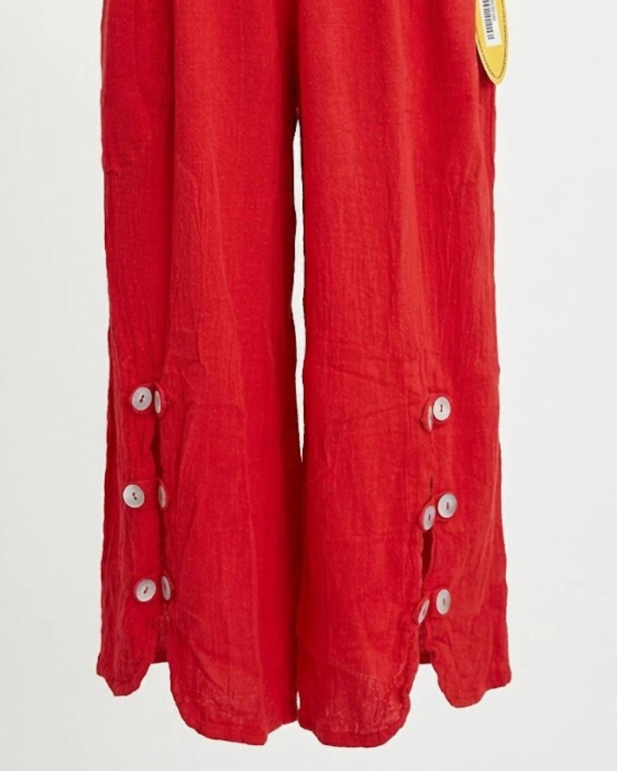 Oh My Gauze! Women's Dotty Wide Leg Pant in crimson - women's pants - detail view
