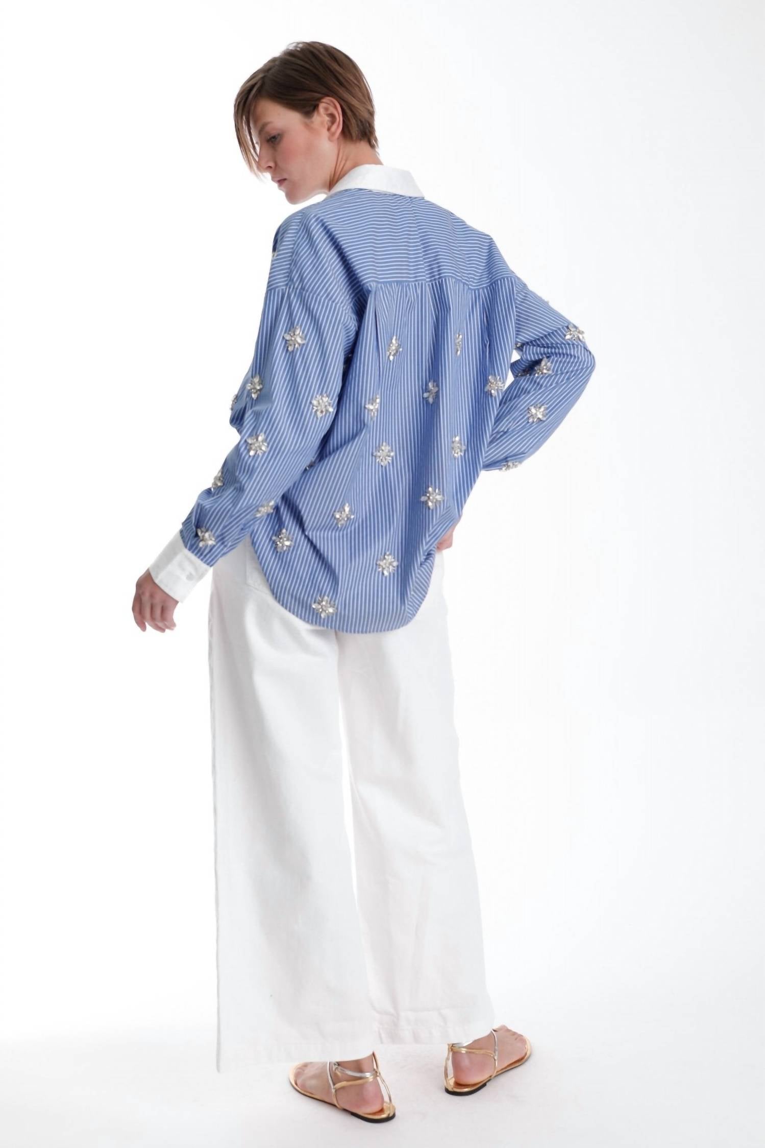 Karina Grimaldi - Lumi Button Down With Sequin Detail Blouse