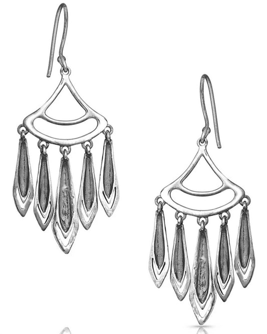 Montana Silversmiths - Women's Hammered Rhodium Chandelier Earrings