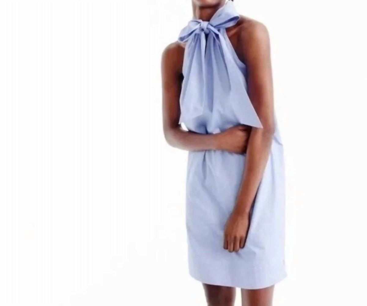 J.Crew - Oxford Tie Neck Halter Mini Dress