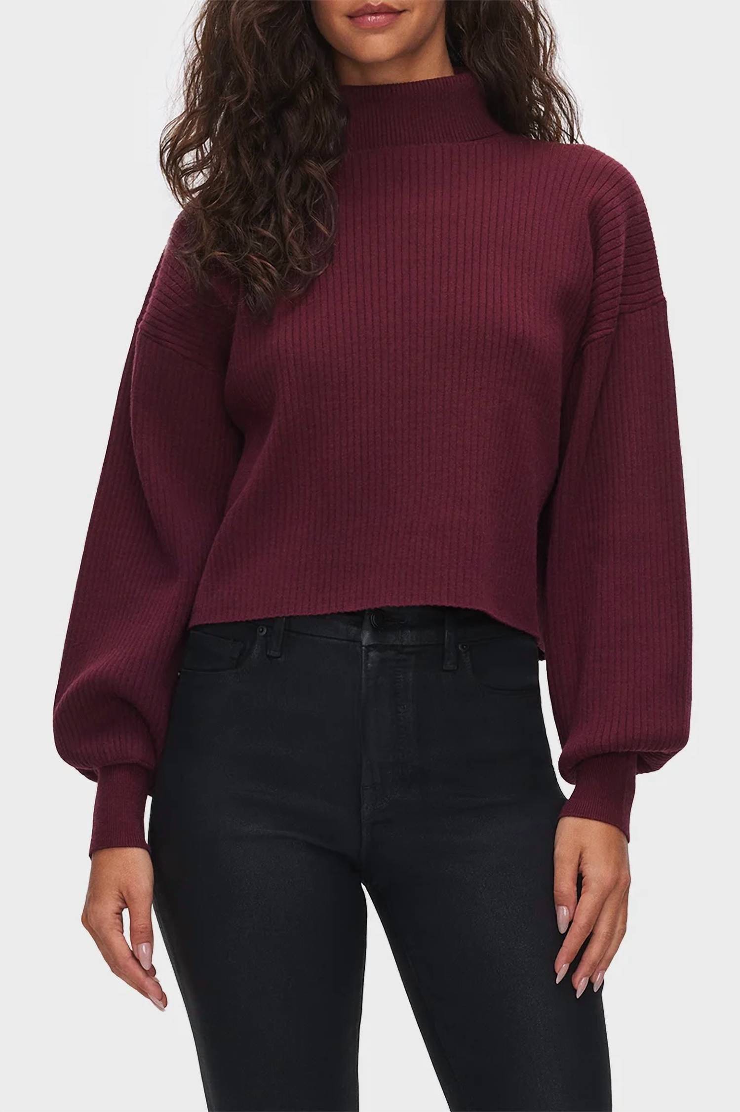 Good American - Rib Mock Neck Sweater