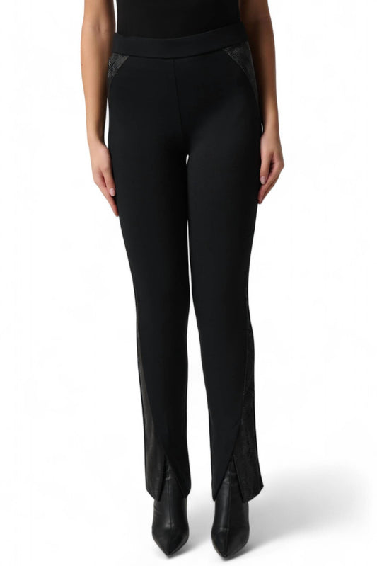 Joseph Ribkoff - HEAVY KNIT SNAKE LEATHERETTE PULL-ON PANTS