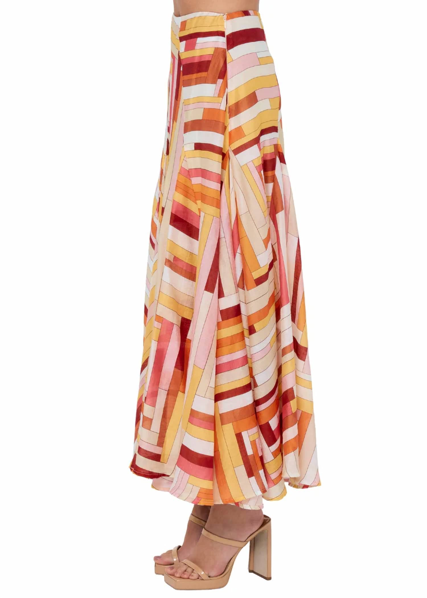 Ciebon - Roese Paneled Midi Skirt