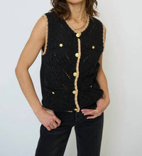 Central Park West - Brooke Pointelle Cable Vest