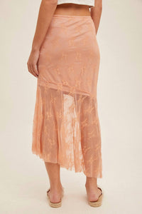 Hem & Thread - Asymmetrical Lace Midi Skirt