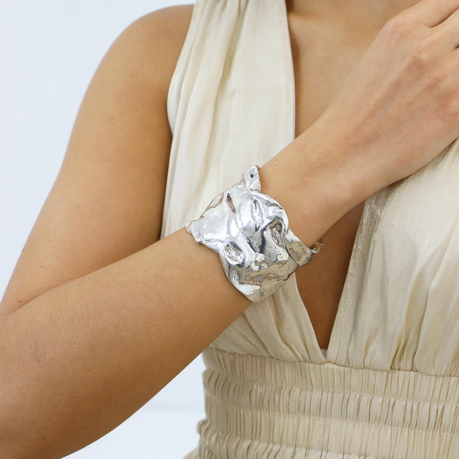 Karine Sultan - Women's Crumpled Foil Cuff Bracelet