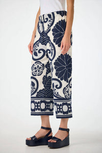 Trina Turk Clip Jacquard Pant in blue white - women's pants - detail view