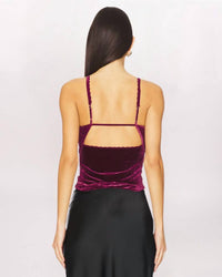 Free People About Last Night Corset Tank in wine - women's shirt - detail view