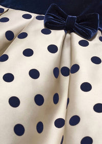 Abel & Lula - Girl's Flocked Polka Dots Mikado Dress