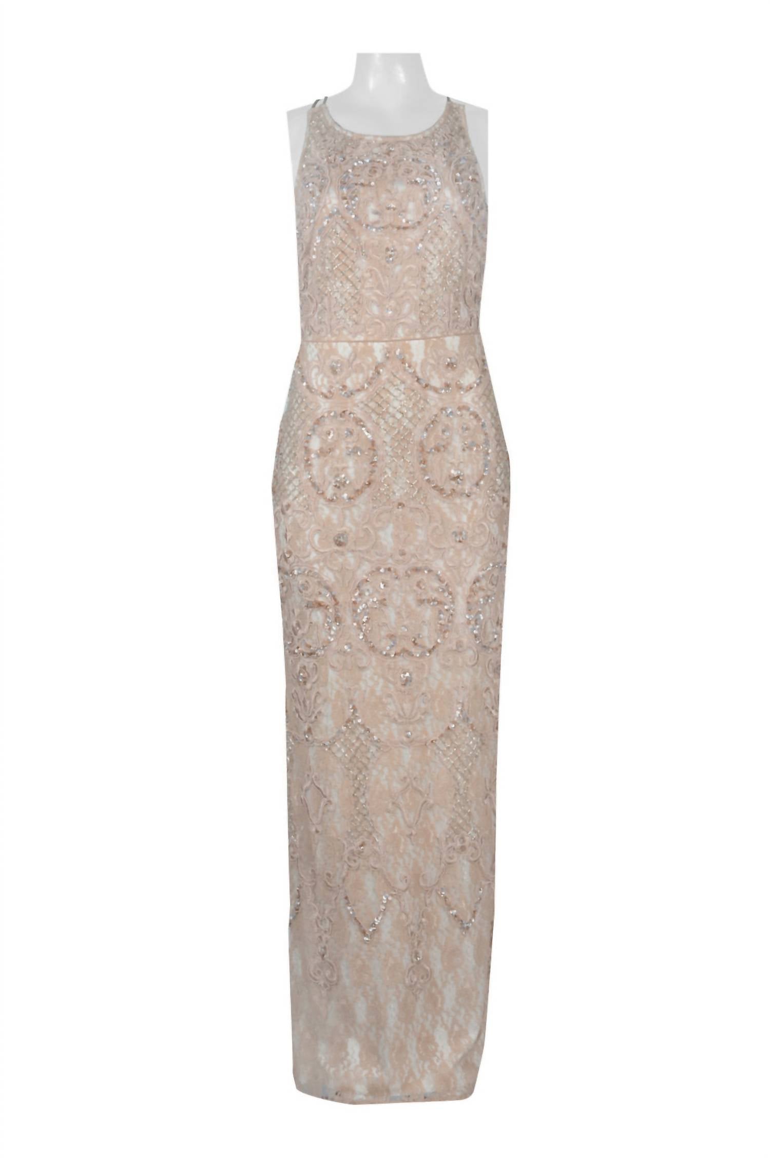 Aidan Mattox - Halter-style Embroidered Beaded Dress