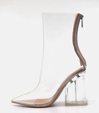 Cape Robbin - Women's Crystal Glaze Block Heel Bootie