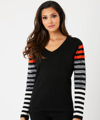 French Kyss - Stripe V Neck Top