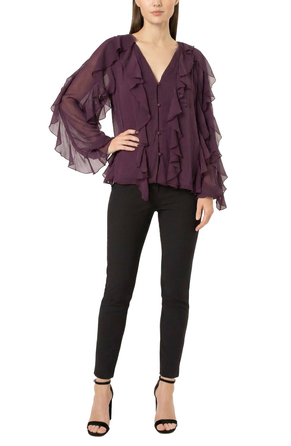 Area Stars Women's Flyn Ruffle Blouse in purple - women's blouse - view 5