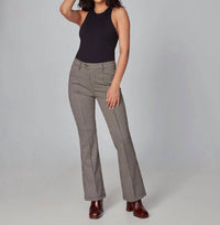 Lola Jeans - Jersey Houndstooth High-rise Flare Jacquard Pants