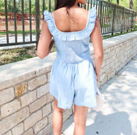 Sadie & Sage - Soft Breeze Button Detail Chambray Romper