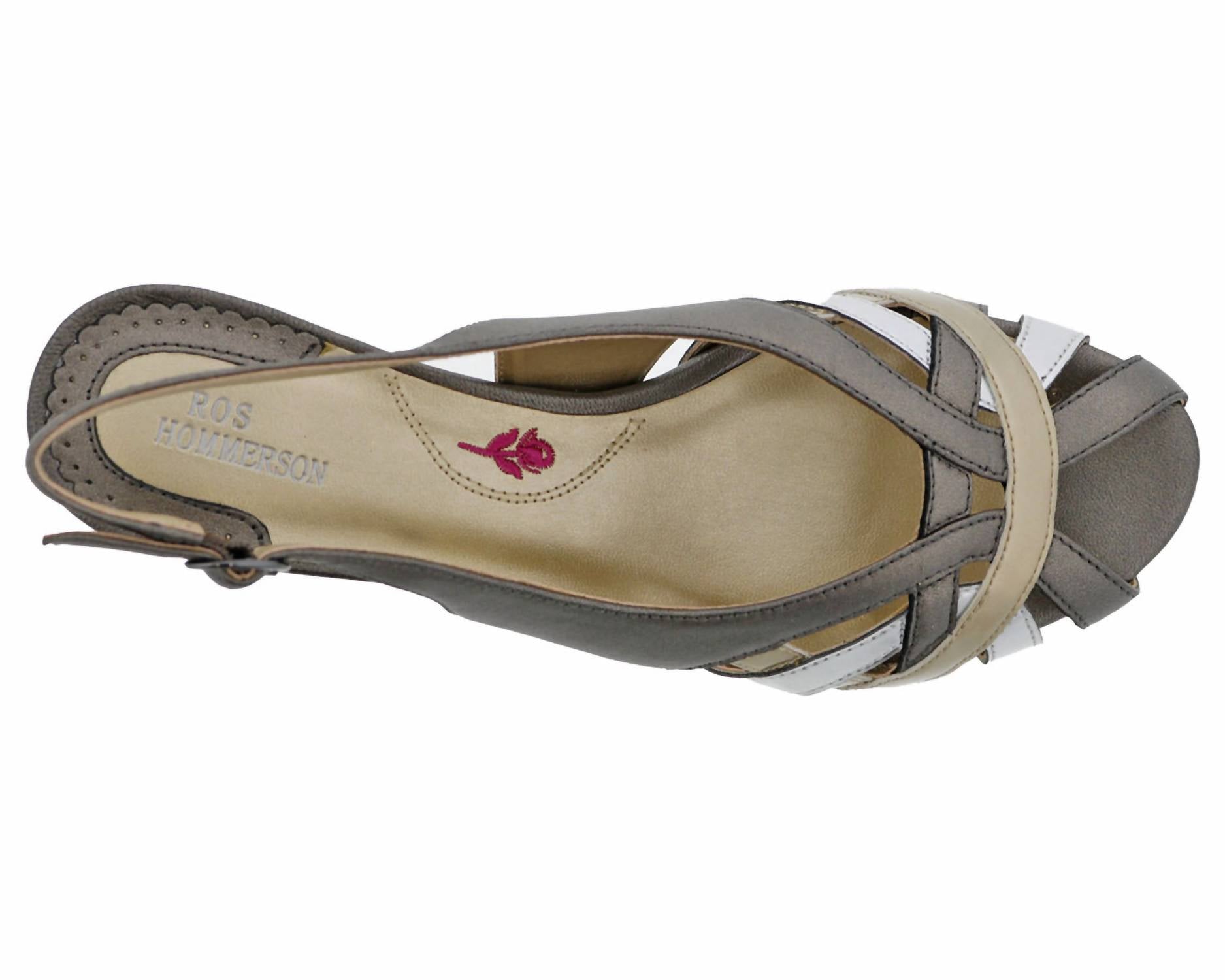 Ros Hommerson Women's Pearl Heel Strap Dress Pump in metallic - women's heels - view 5