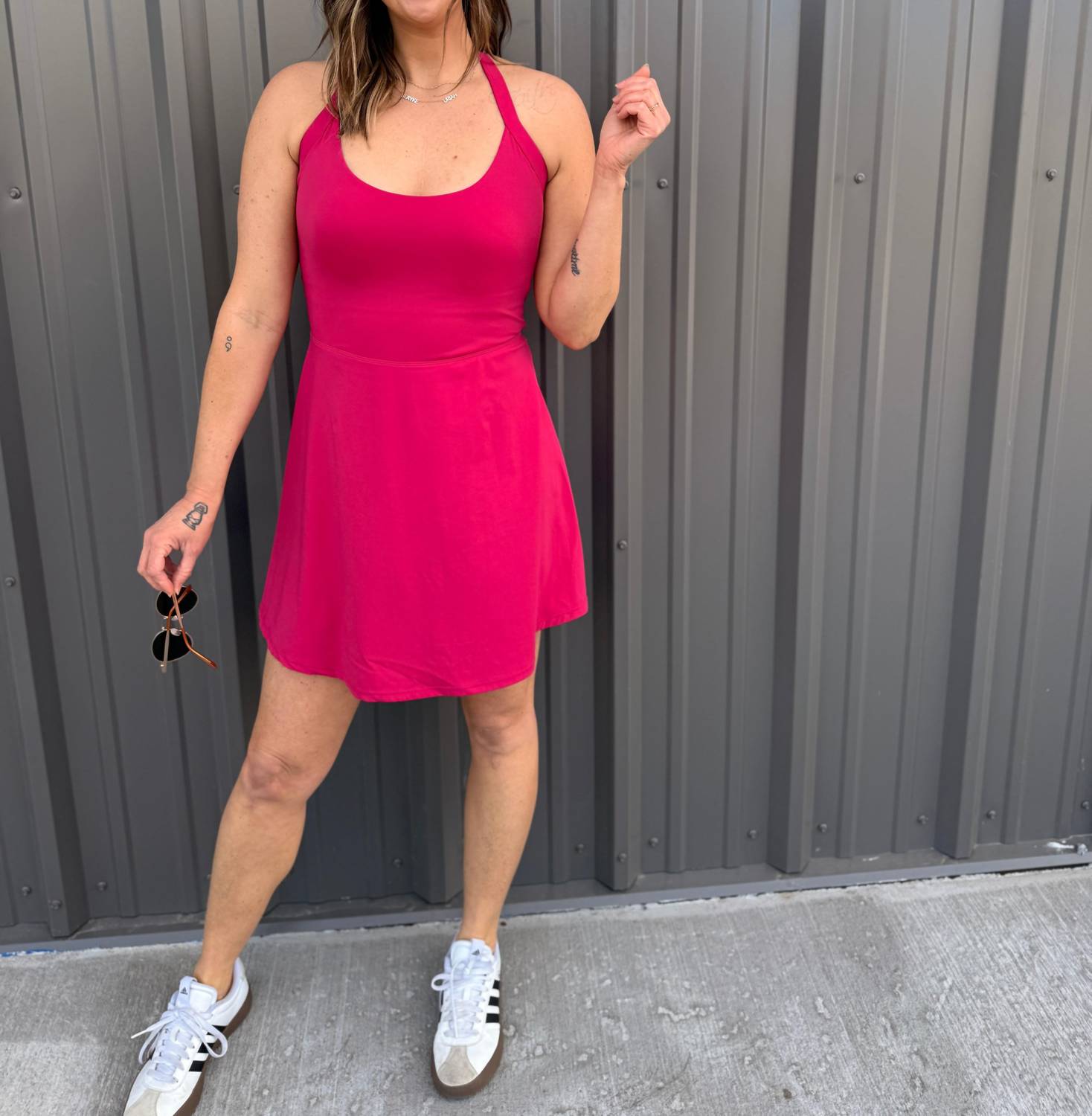 Mono B - Twist-Back Active A-Line Dress