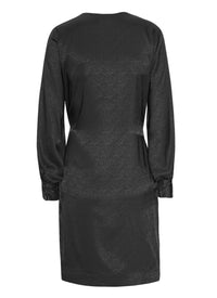 Karmamia Women's Ines Dress in black dot leo - women's dress - detail view