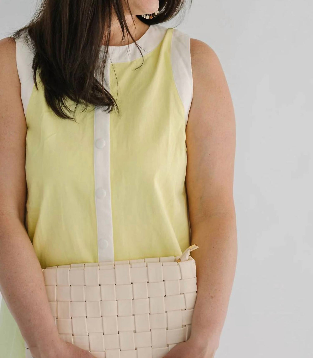 Flying Tomato - Woven Solid Mini Dress With Snap Buttons