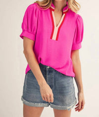 Jodifl - Ruffled Neck Crinkle Top