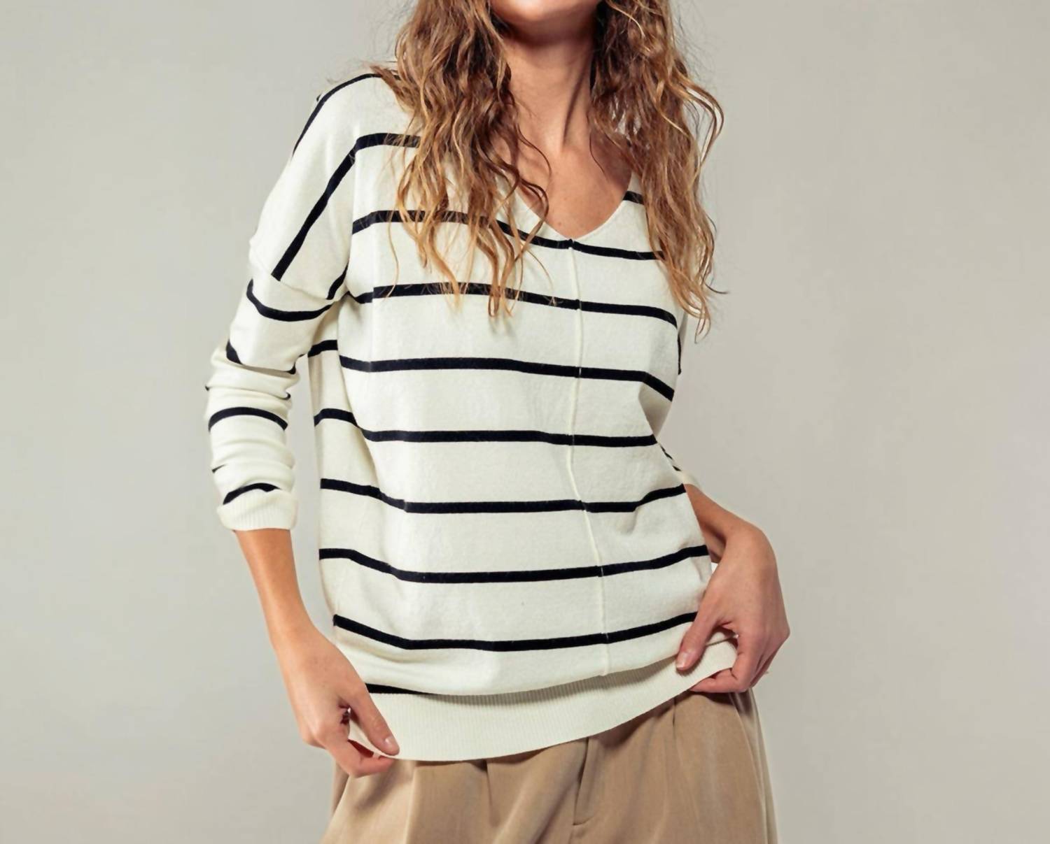 Urban Daizy - The Soft Sloane Stripe Tunic Sweater