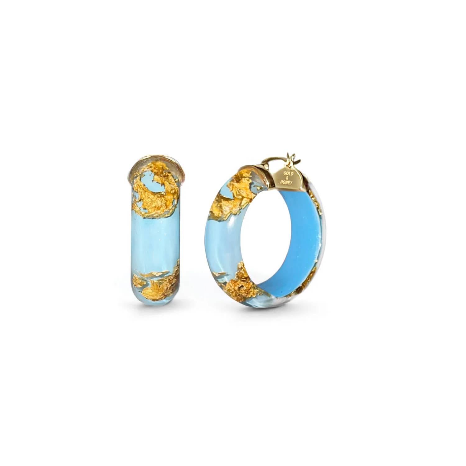 Gold & Honey - Women's Mini Lucite Hoop Earrings